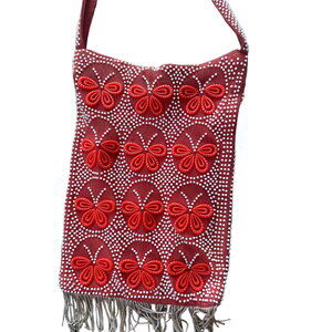 Original 60’s or 70’s  beaded hand made boho hippie shoulder bag